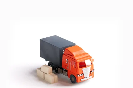 Photo 3D d'un camion et des cartons